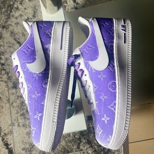 Purple and White Nike Air Force One custom